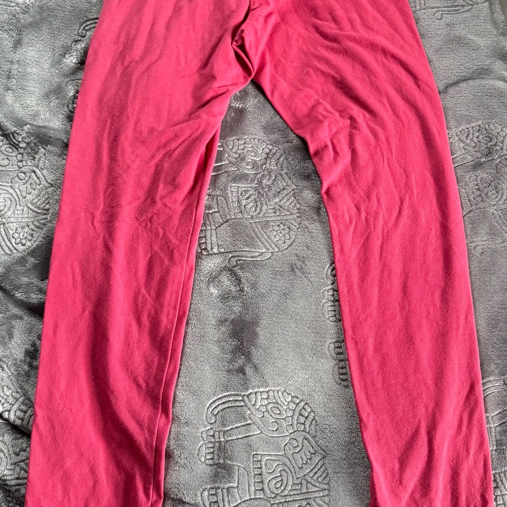 Girls' Cozy Fleece-Lined Pink Leggings